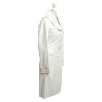 Burberry cappotto di pelle in crema bianco