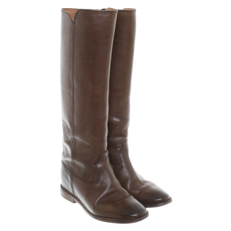 Isabel Marant Etoile Botte en cuir marron