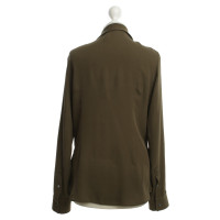 Theory Zijden blouse in Olive