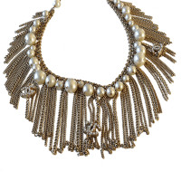 Chanel Pearl Necklace / belt with fringes and CC logos