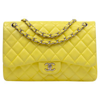 Chanel Classic Flap Bag Jumbo aus Leder in Gelb