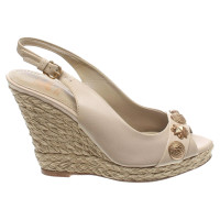 Burberry Wedges Leather in Cream