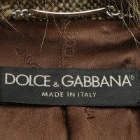 Dolce & Gabbana Cappotto con bordo in pelliccia