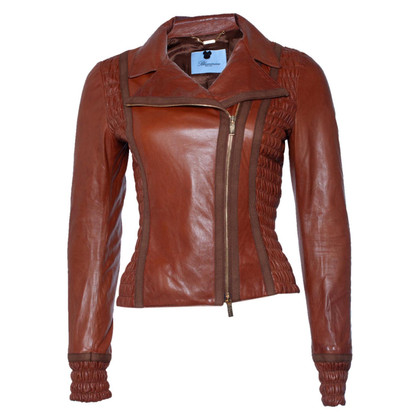 Blumarine Jacket/Coat Leather in Brown