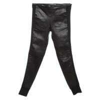 Balenciaga Pantaloni di pelle con Jersey-dettagli