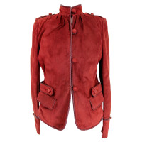 Yves Saint Laurent Giacca/Cappotto in Pelle in Bordeaux