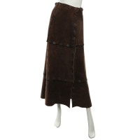 Moschino Leren rok in bruin