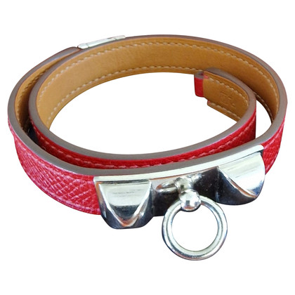 Hermès Rivale Double Tour Leer in Rood