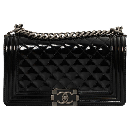Chanel Boy Bag Patent leather in Black