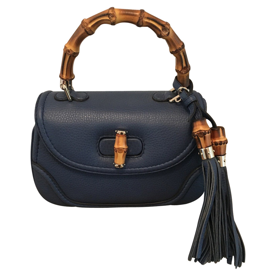 Gucci Bamboo Bag Leather in Blue