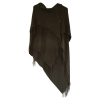 Repeat Cashmere Knit poncho in brown