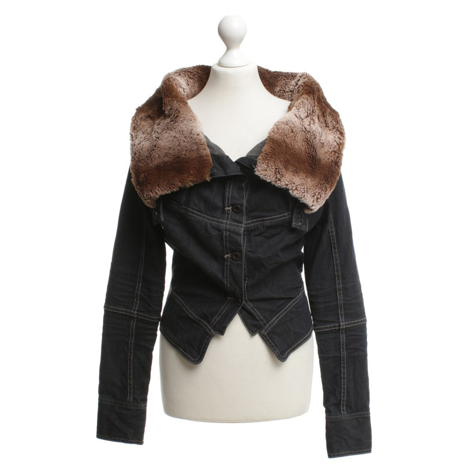 Hugo Boss Jeans jacket with woven fur