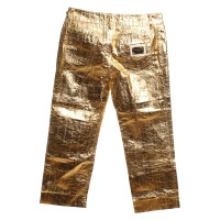 Dolce & Gabbana Gold-colored trousers made of eel
