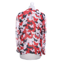 Rena Lange Silk blouse with butterfly pattern