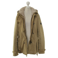 Closed Short parka in Pale olive