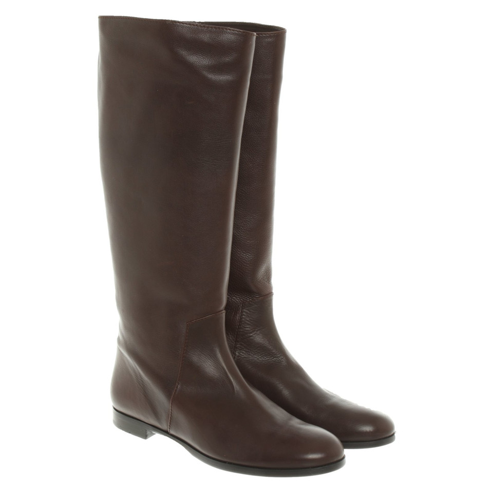 Sergio Rossi Bottes en Cuir en Marron