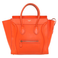 Céline Boston Bag Leer in Oranje