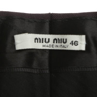 Miu Miu Pantaloni di lana in melanzana