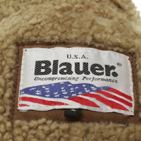 Blauer Usa Cappotto di pelle di agnello in marrone scuro