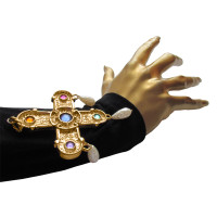 Chanel Gripoix Byzantine cross pendant / brooch