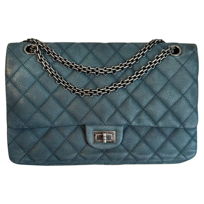 Chanel Flap Bag en Daim en Bleu