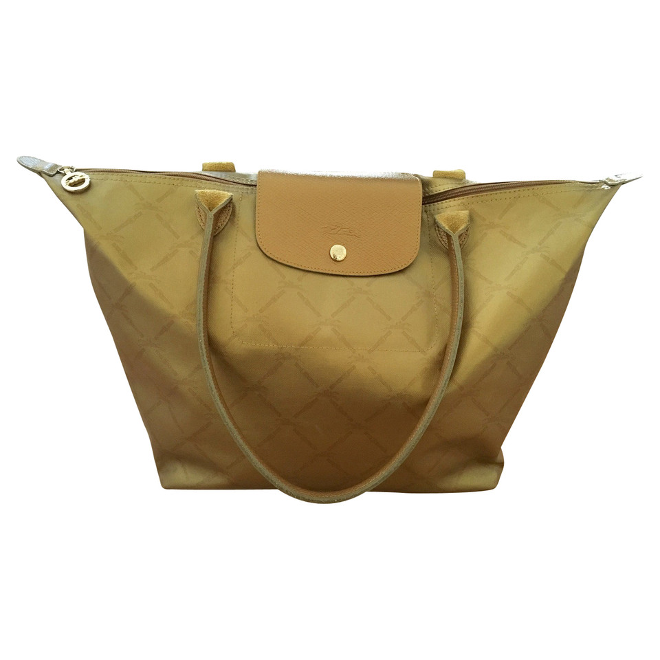 Longchamp Handbag Canvas in Gold