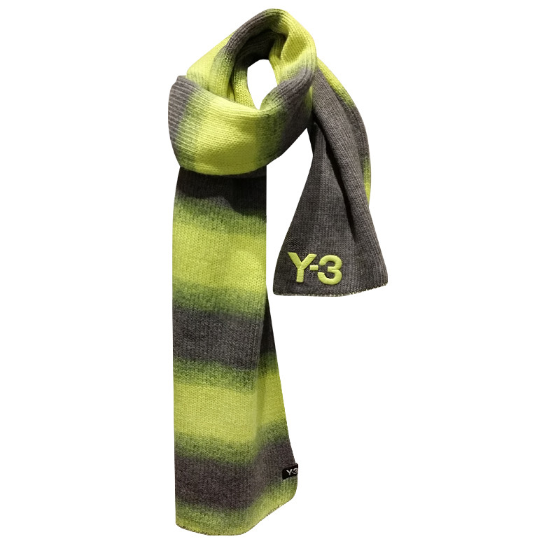 Y 3 Scarf in grey and neon yellow