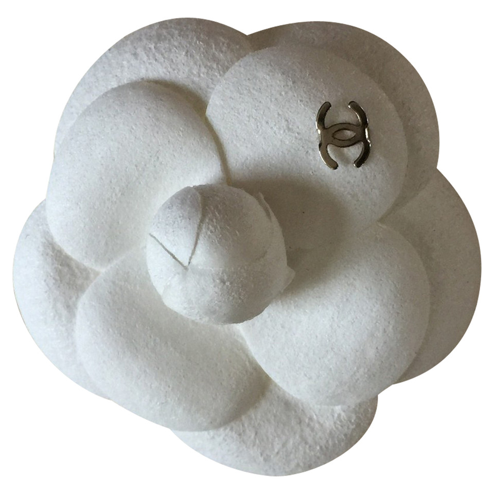Chanel Camellia brooch made of suede leather