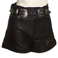 The Kooples Shorts aus Leder in Schwarz