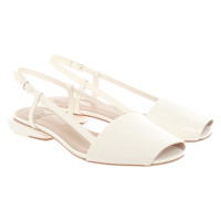 Tory Burch Sandals Patent leather in Cream