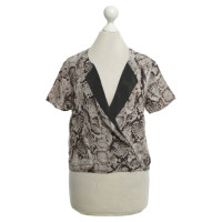 Bcbg Max Azria Korte zijden blouse met slangenprint