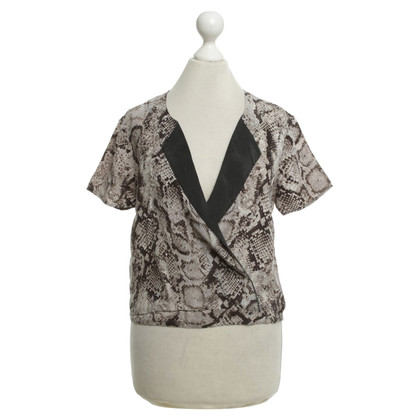 Bcbg Max Azria Short silk blouse with snake print