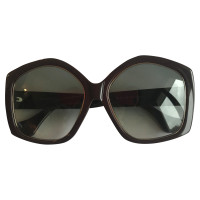 Balenciaga Lunettes de soleil oversize en or et chocolat