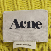 Acne Neon geel gebreide pullover