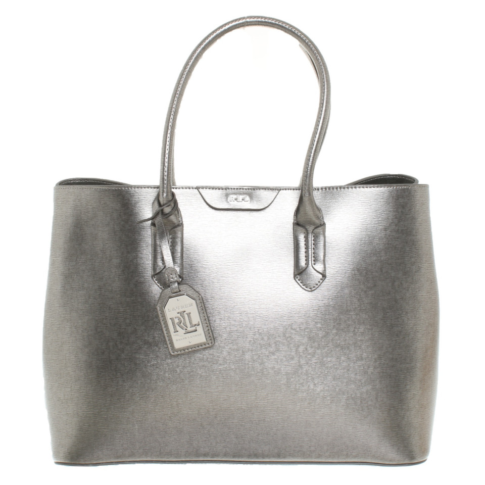 Ralph Lauren Handtasche aus Leder in Silbern