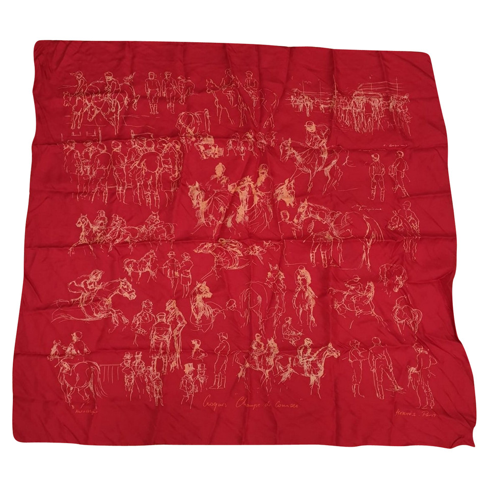 Hermès Schal/Tuch aus Seide in Rot