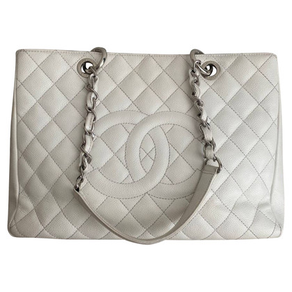Chanel Grand  Shopping Tote Leather in White