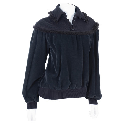 Yves Saint Laurent Pulli mit Material-Mix