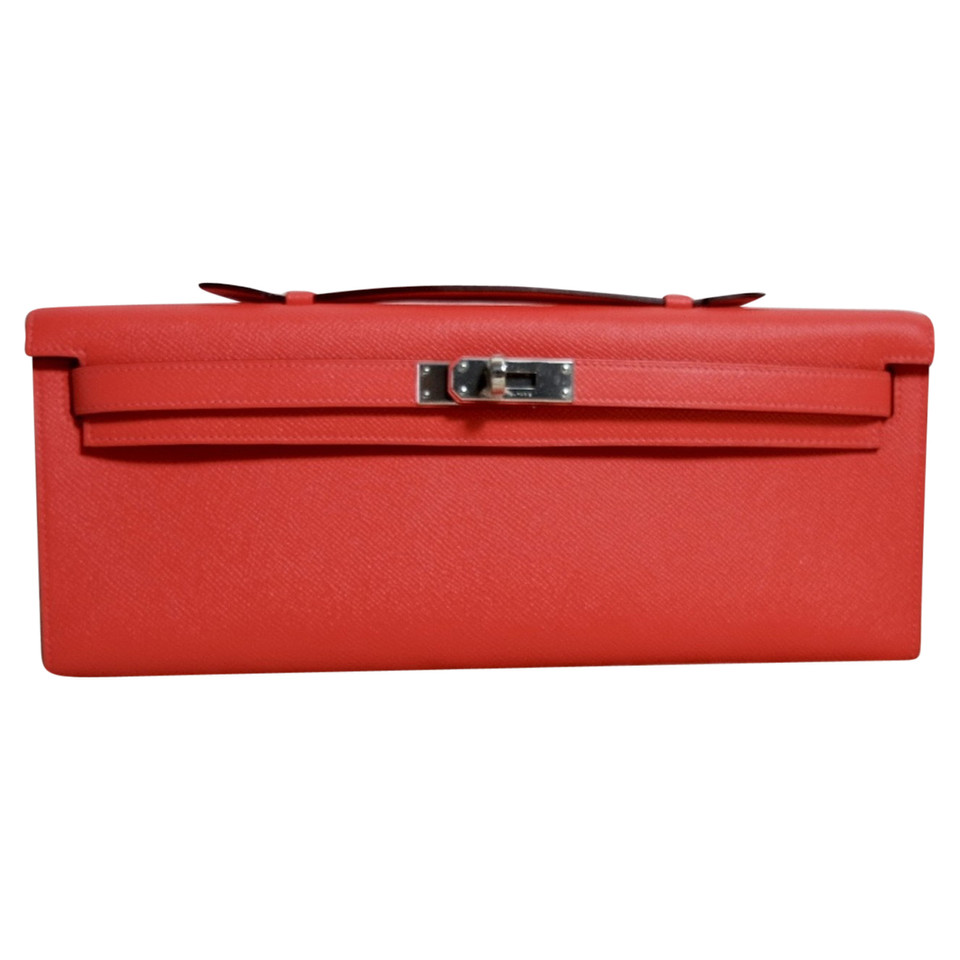Hermès Kelly Cut Leather in Red