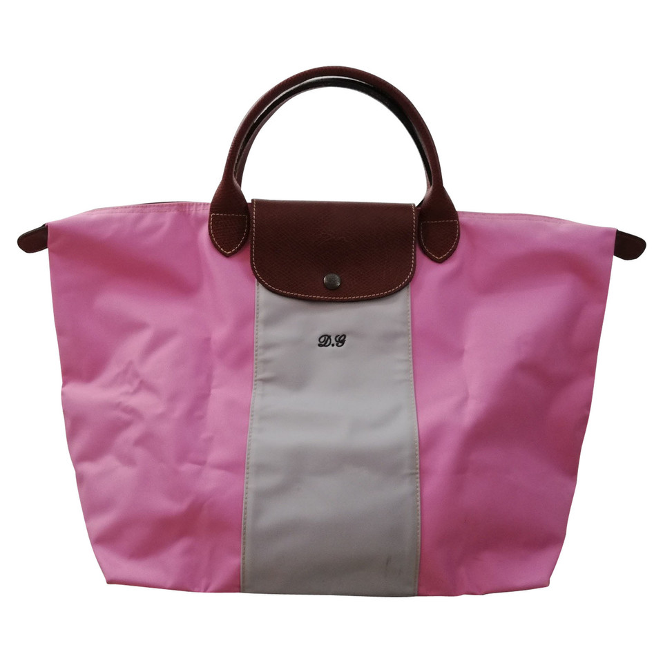 Longchamp Tote Bag aus Leinen in Rosa / Pink