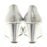 Christian Louboutin Silver colored peeptoes