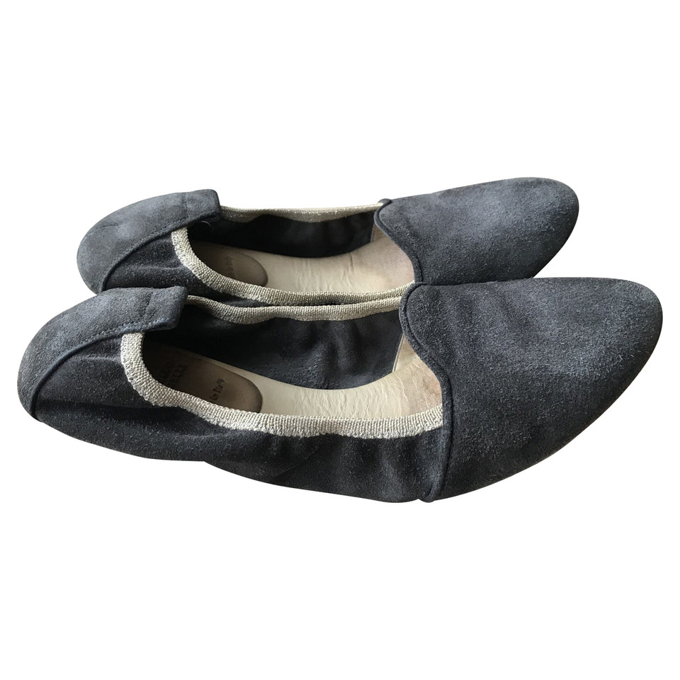 Brunello Cucinelli Slippers/Ballerinas Suede in Grey