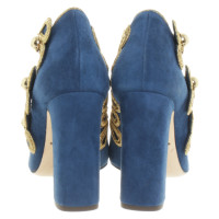 Dolce & Gabbana Pumps/Peeptoes aus Wildleder in Blau