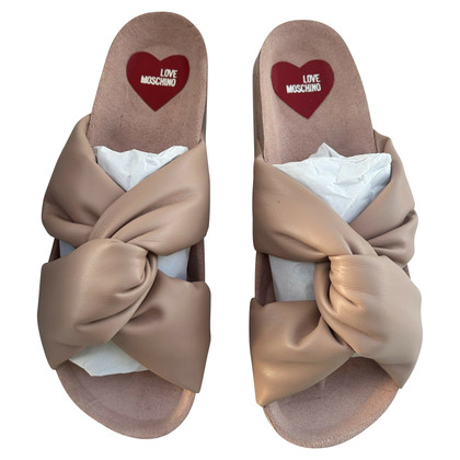 Love Moschino Slippers/Ballerinas Leather in Nude