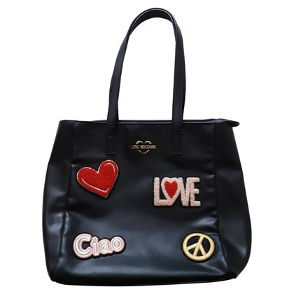 Moschino Love Tote Bag aus Leder in Schwarz