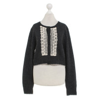 Noa Noa Strickjacke in Grau/Creme