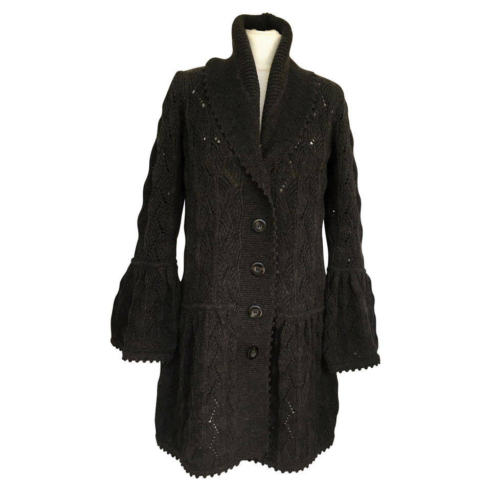 Diane Von Furstenberg Gray wool knit coat