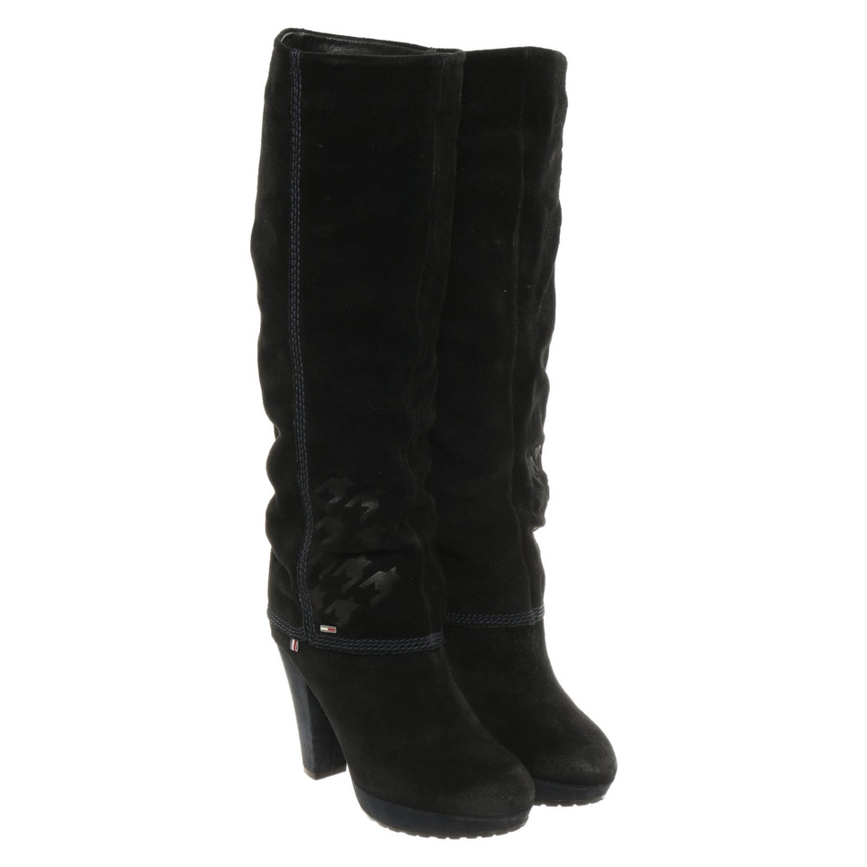 Tommy Hilfiger Bottes en Cuir en Noir