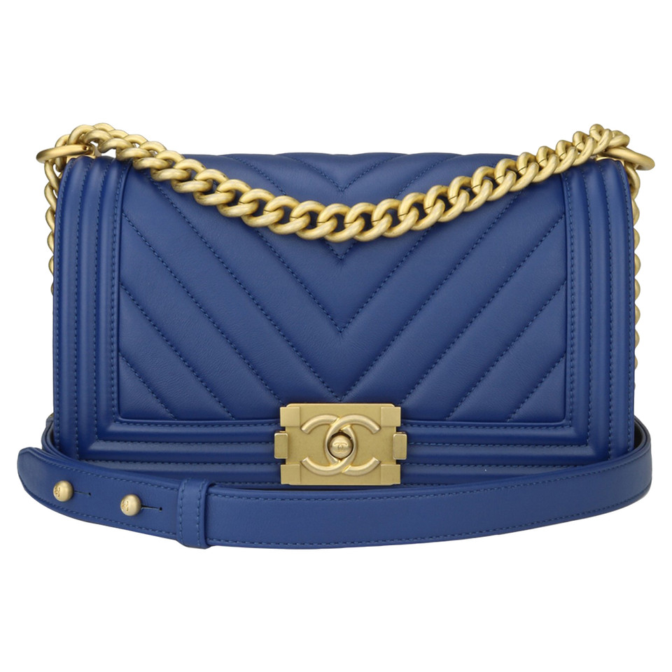 Chanel Boy Medium Leather in Blue