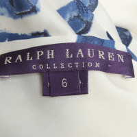 Ralph Lauren Zijden rok in wit / blauw